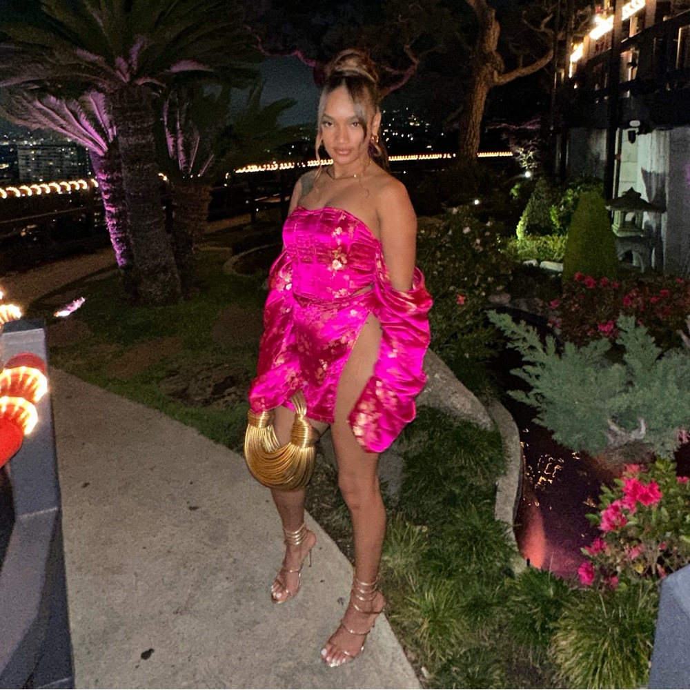 Pink & Gold Two Piece Skirt Set